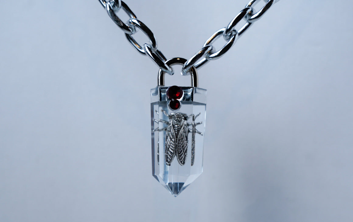 Brood XIX Cicada Crystal Pendant