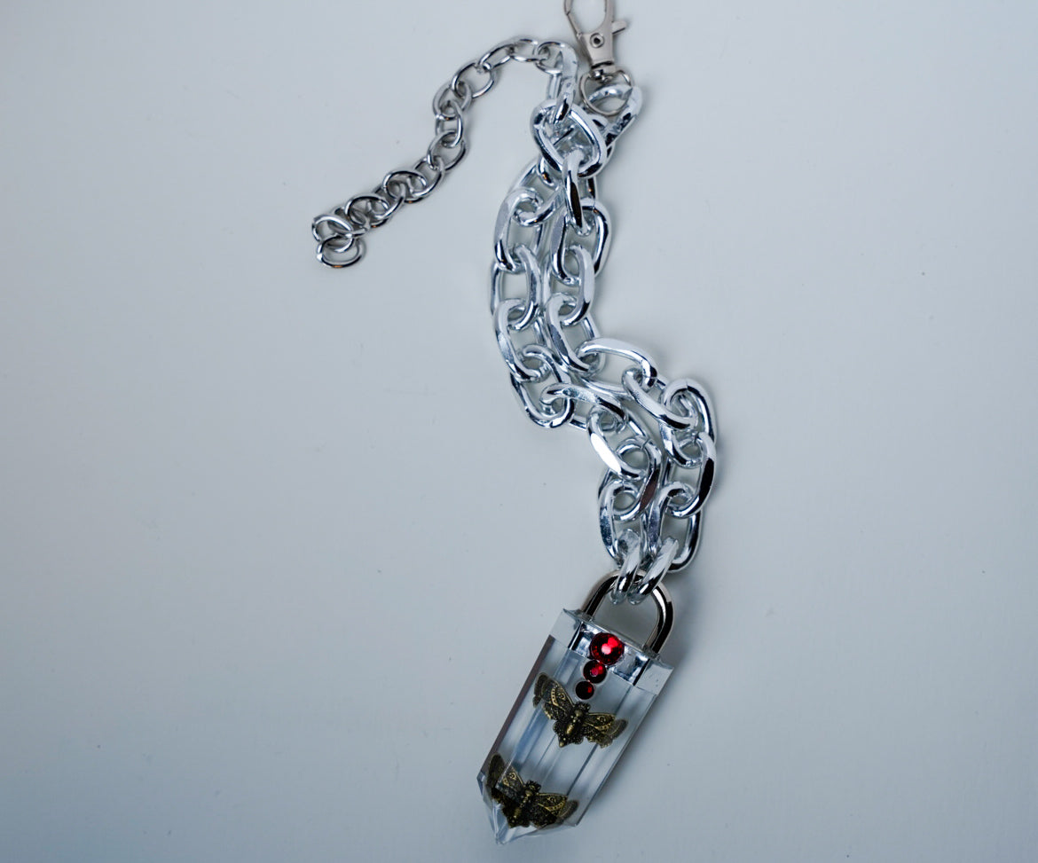 Deux Moth Crystal Pendant