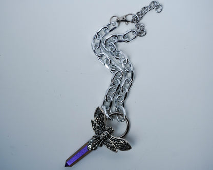 Death Head Moth Crystal Pendant (Purple Shimmer)