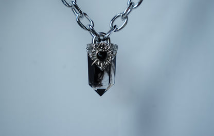 The Black Sacred Heart Crystal Pendant