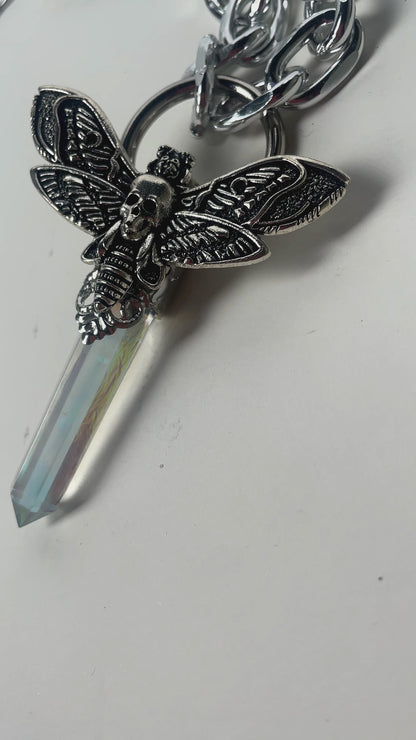 Death Head Moth Crystal Pendant (Holograph)