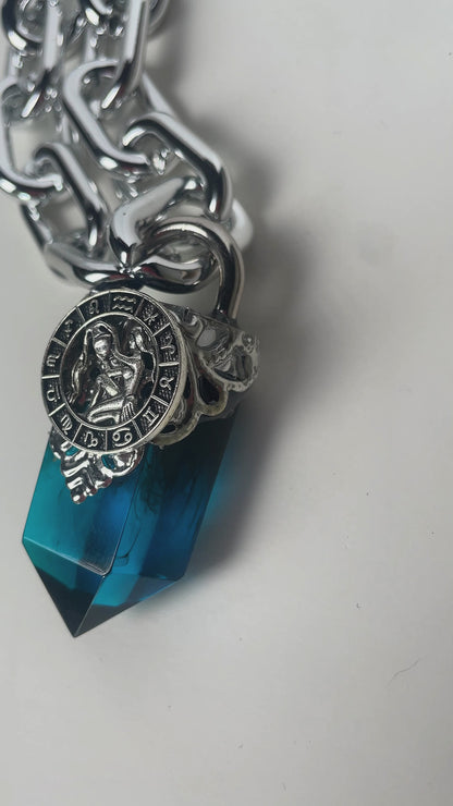 The Water Bearer - Aquarius Crystal Pendant